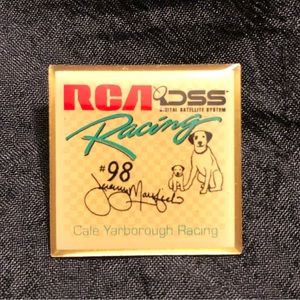 Vintage 1995 RCA Cale Yarborough Racing Jeremy Mayfield #98 NASCAR Pinback Pin